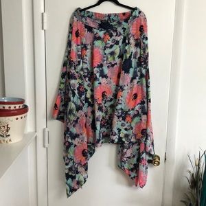 High waisted flowy floral skirt | XL